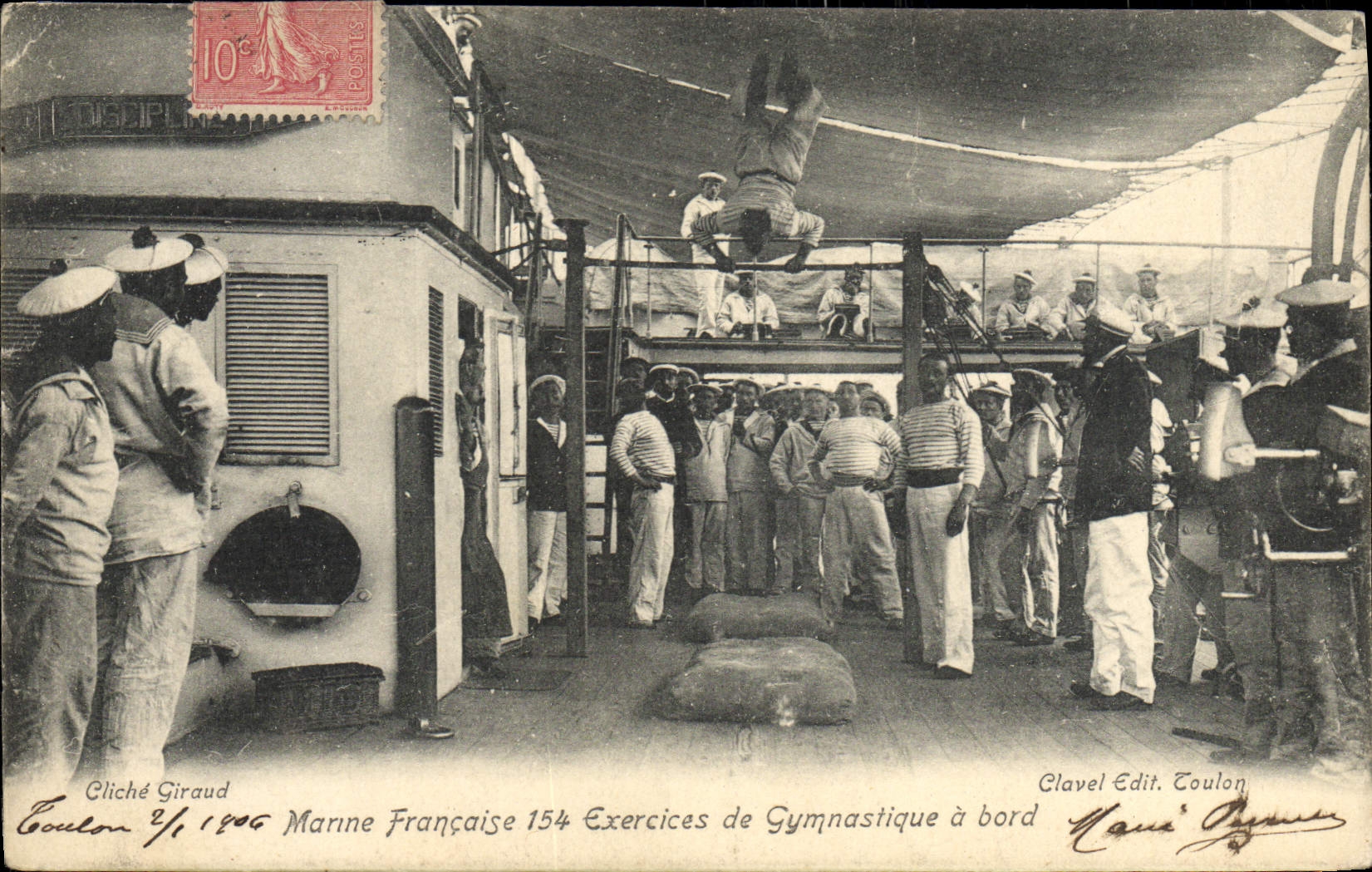 Ejercicios de gimnasia a bordo — Marina Francesa 154 — Edición Clavel Toulon