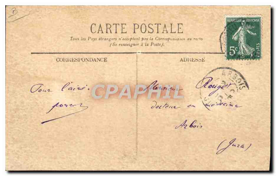 CPA Avion Aviation Lyon Van den Born sur biplan H Farman moteur Gnome  — Verso