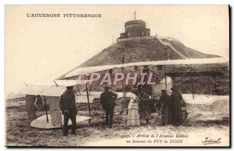 Ankunft des Fliegers Renaux am Gipfel des Puy de Dôme — Ideal, n° 4327
