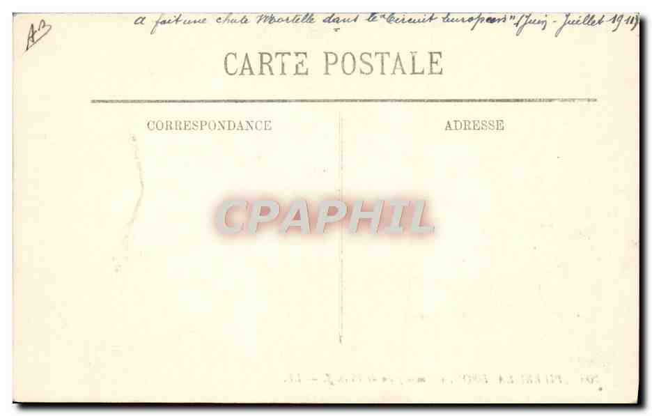 CPA Avion Aviation Pierre Landron sur monoplan de Pischiff — Rückseite