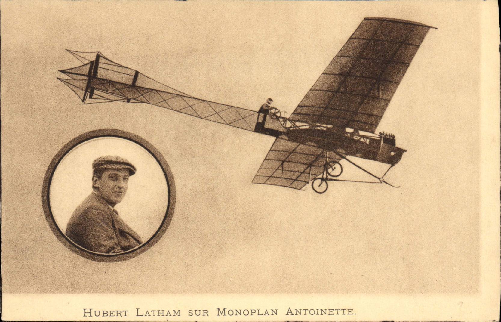 CPA Avion Aviation Hubert Latham sur monoplan Antoinette