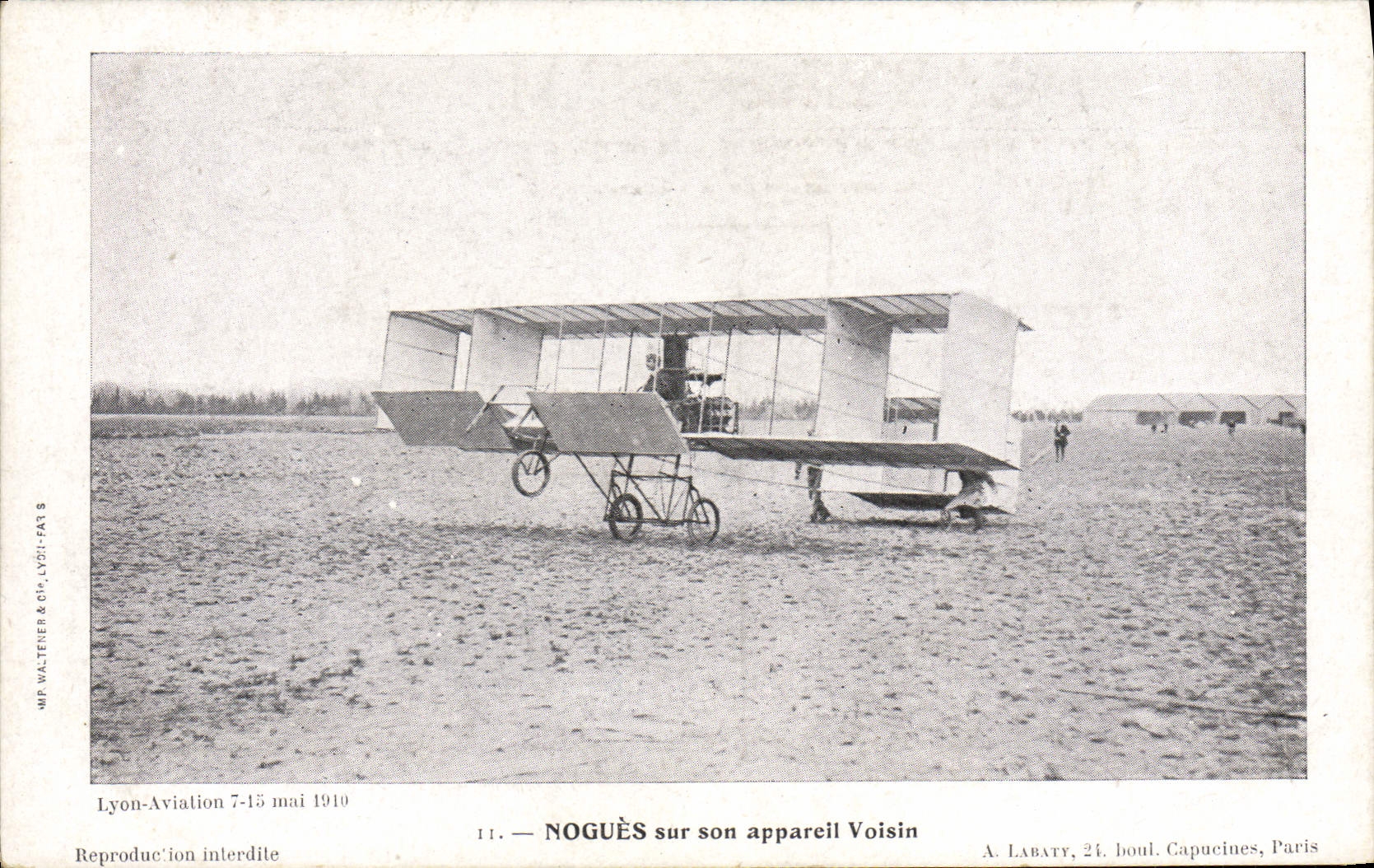 CPA Avion Aviation Nogues sur son appareil Voisin 