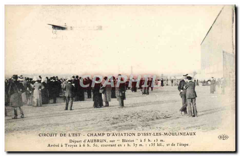 CPA Avion Aviation Circuit de l'Est Champ d'aviation d'Issy les Moulineaux Depart d'Aubrun 