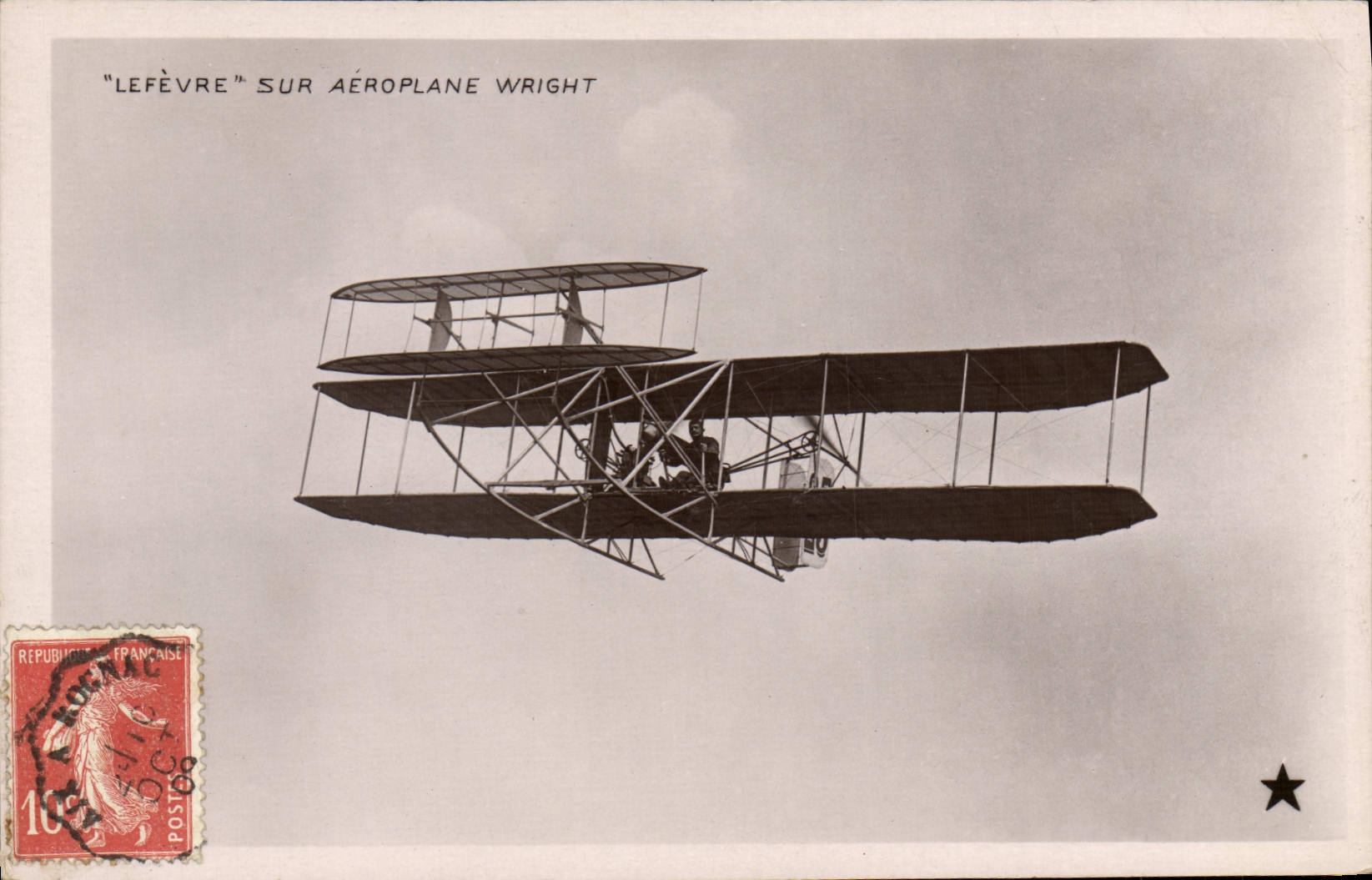 CPA Avion Aviation Lefevre sur monoplan Wright 