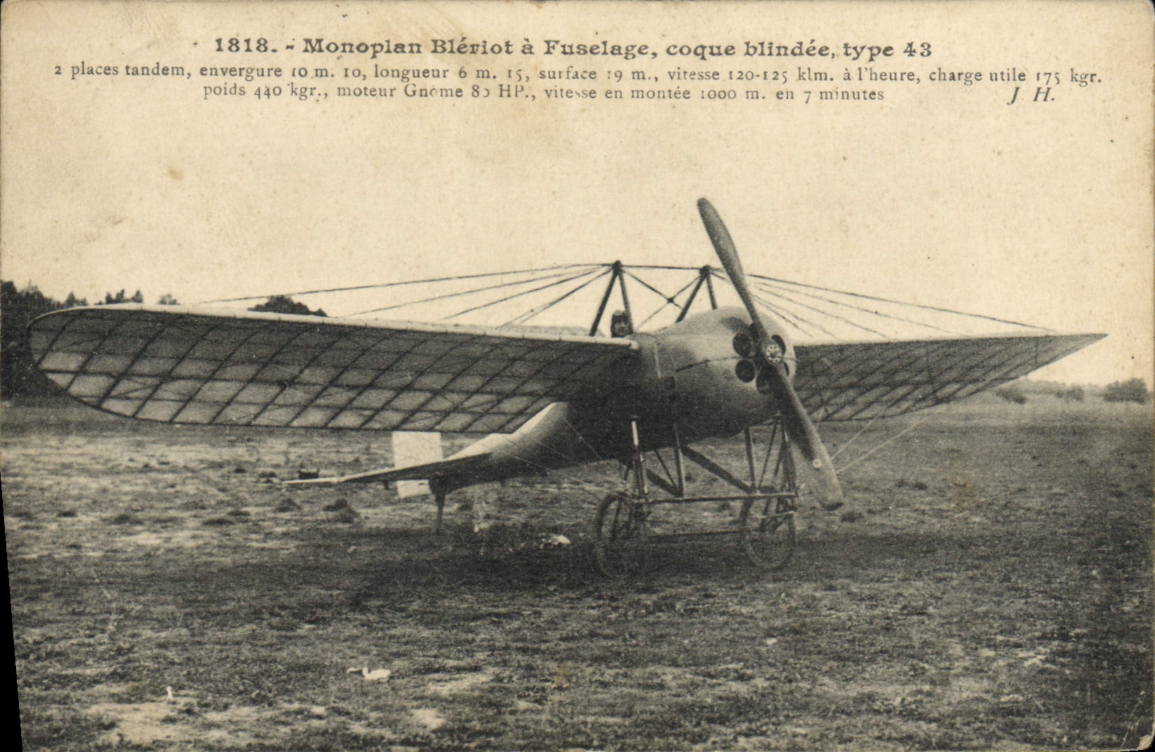 CPA Avion Aviation Monoplan Bleriot a fuselage coque blindee