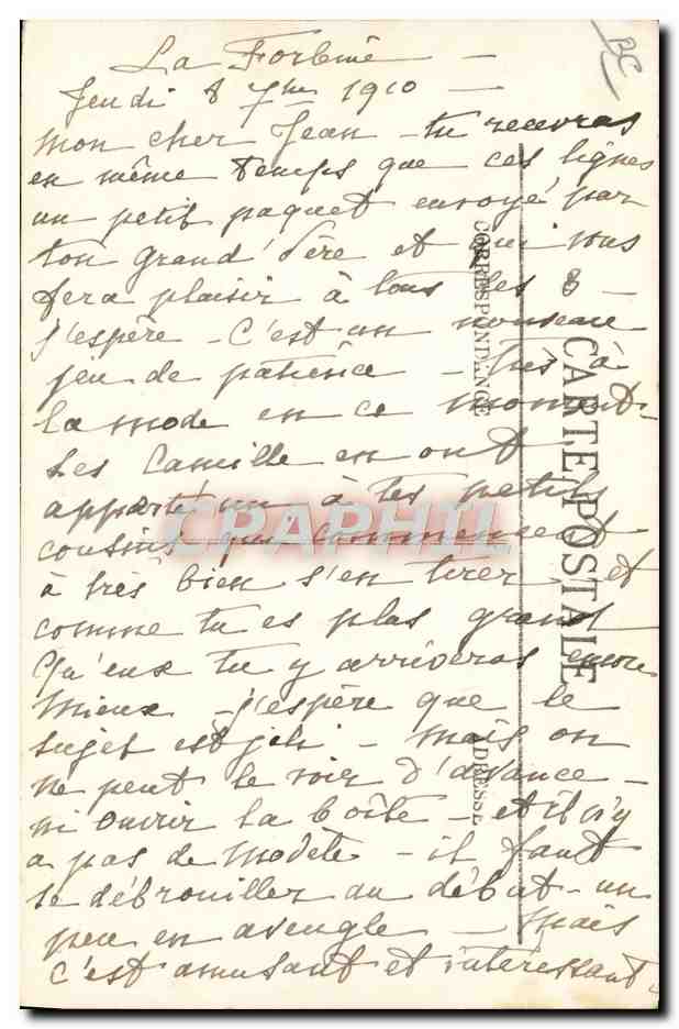 CPA Avion Aviation Marseille Vol au dessus de la mer — Verso