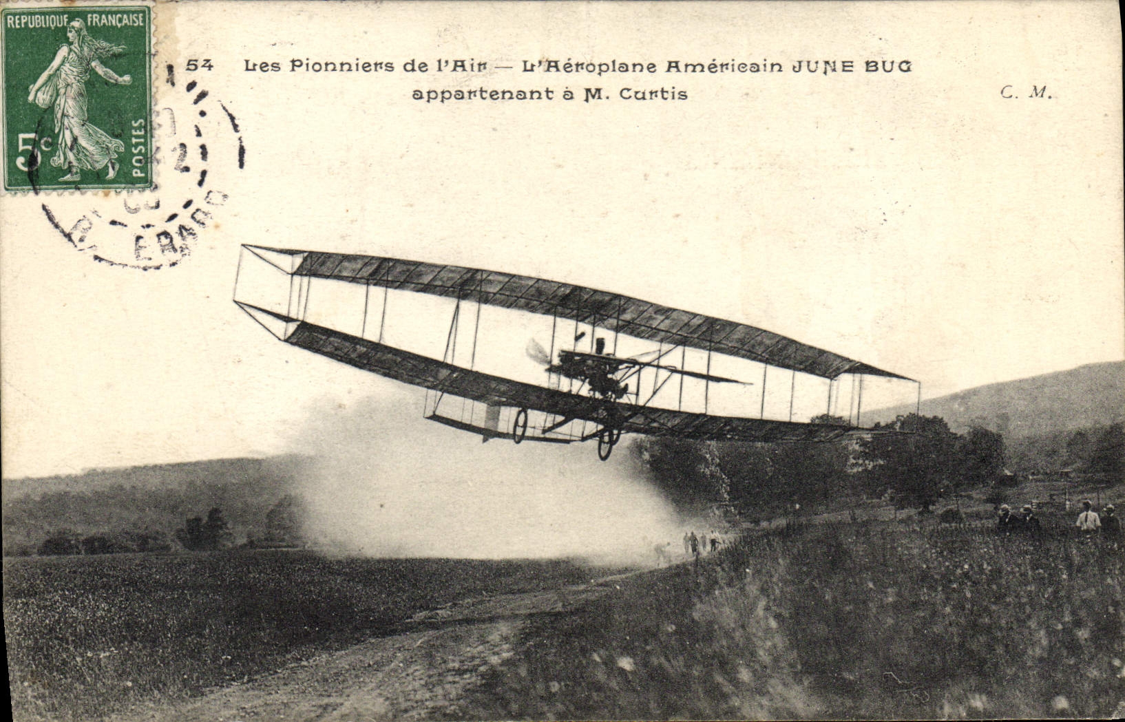 CPA Avion Aviation Aeroplane Americain June Bug appartenant a M Curtis 