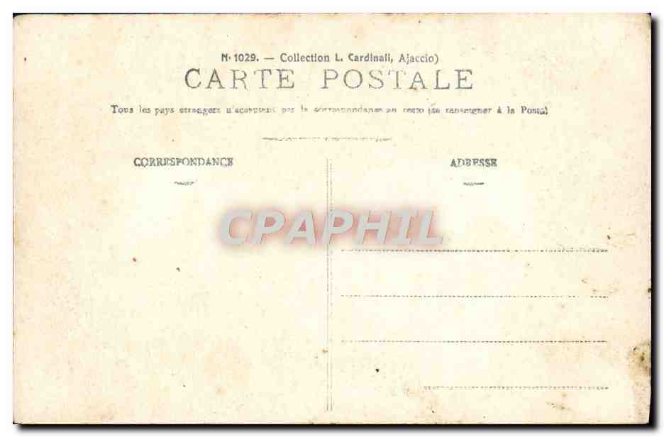 CPA Ajaccio Grotte Napoleon Corse Corsica — Rückseite