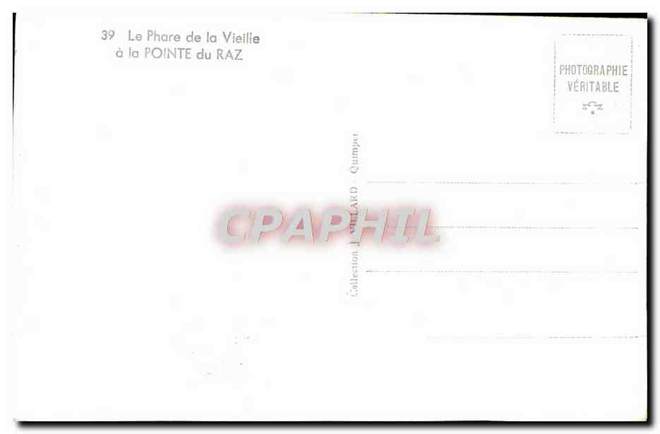 CPM Le Phare de la Vieille a la Pointe du Raz — Rückseite