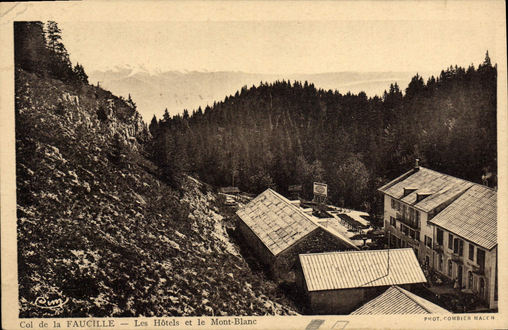 CPA Col de La Faucille Les Hotels et le Mont Blanc