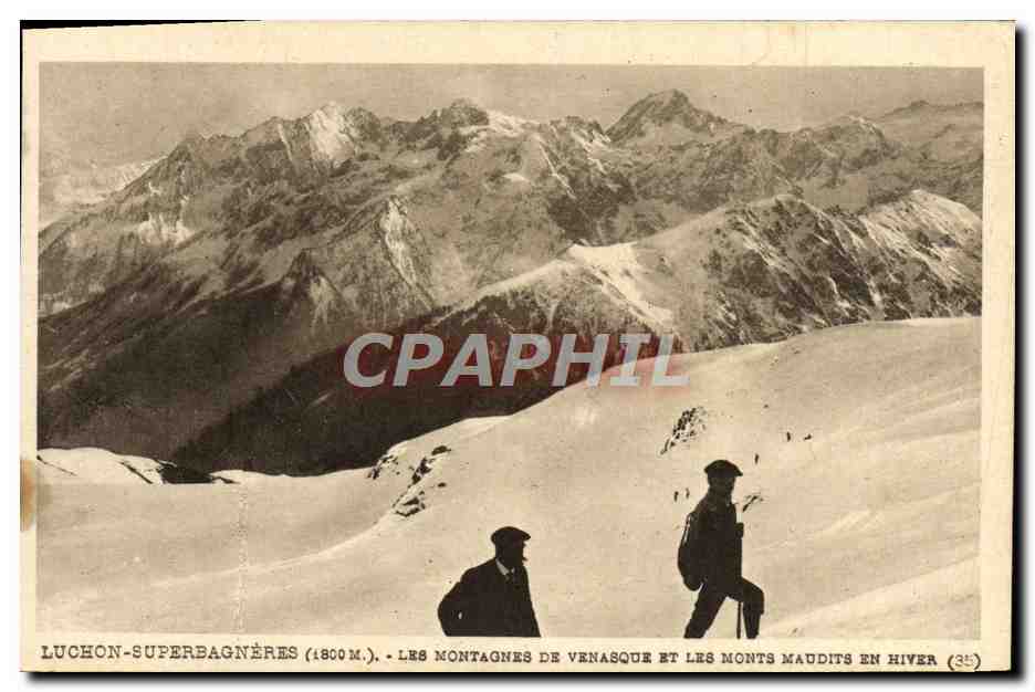 CPA Luchon Superbagneres Les montagnes de Venasque et les Monts Maudits en hiver