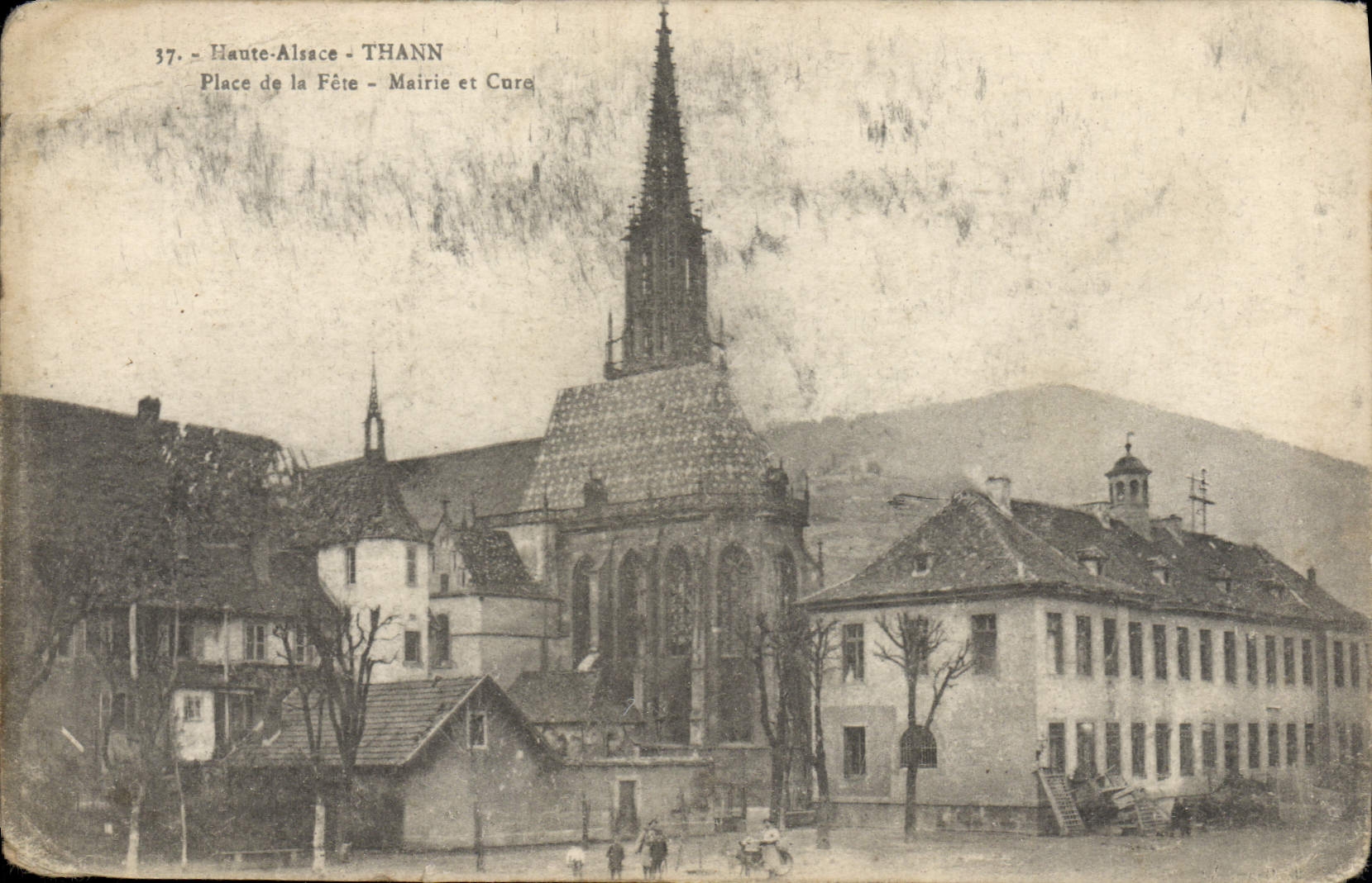 CPA Thann Place de la Fete Mairie et Cure