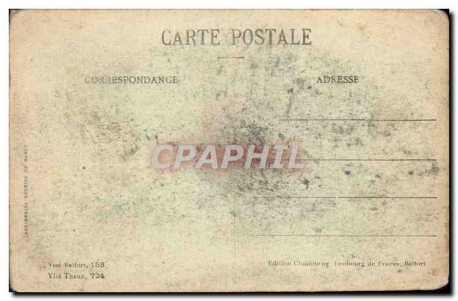 CPA Thann Place de la Fete Mairie et Cure — Rückseite