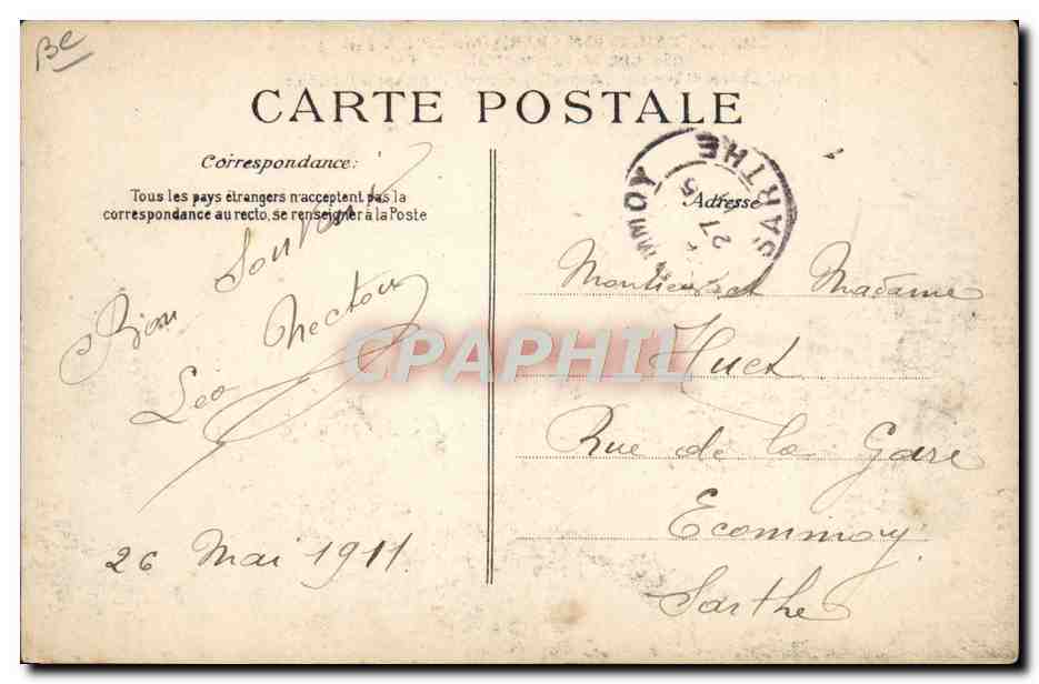 CPA Avion Aviation Course d'aviation Paris Madrid Mai 1911 Issy les Moulineaux Depart  — Rückseite
