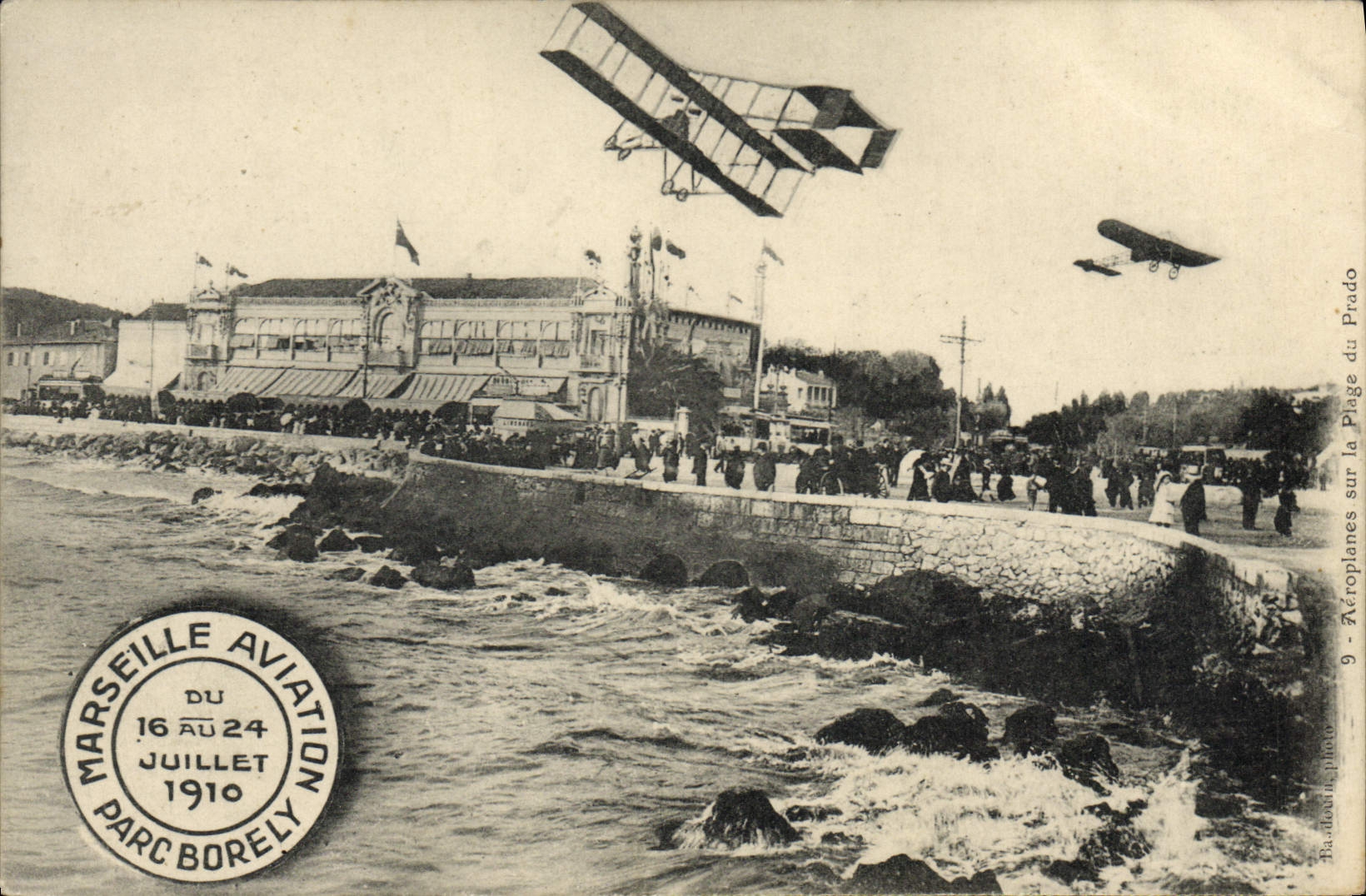 CPA Avion Aviation Marseille Aviation 16 au 24 juillet 1910 Parc Borely