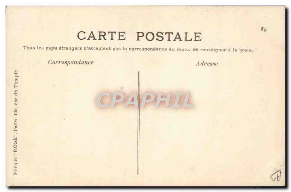 Locomotion aérienne Blériot, sur monoplan 23, à Reims — 26 Août 1909 — éditeur ROSE — Rückseite