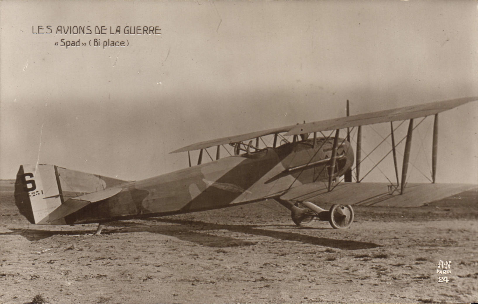 CPA Avion Aviation Avions de la guerre Spad Bi place 