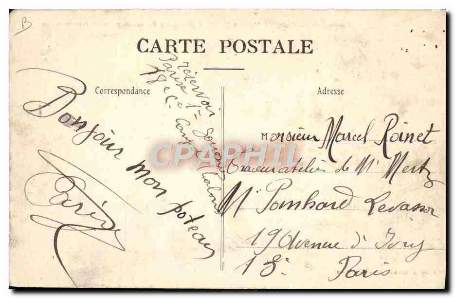 CPA Avion Aviation Aerodrome du Camp de Chalons Biplan Henry Farman en plein vol dans un virage  — Rückseite