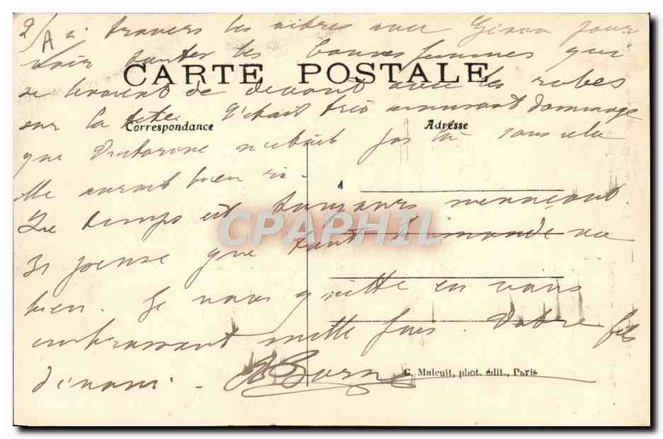 CPA Avion Aviation Paris Le sommet de la Tour Eiffel 3eme plate forme  — Rückseite