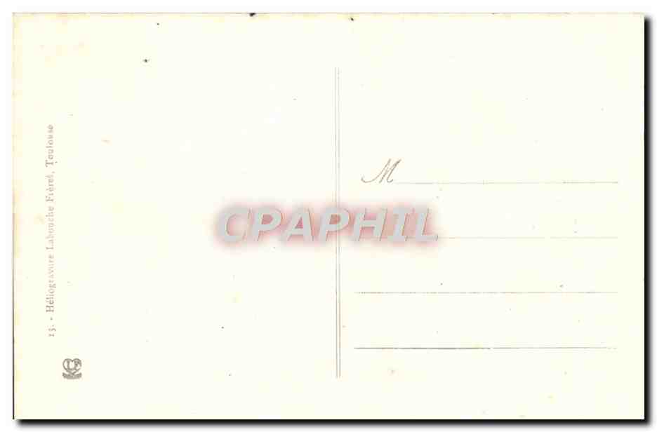 Cauterets - La ville, le Péguère et le Val de Cambasque — Héliogravure Lahouche Frères, Toulouse, n°14 — Rückseite