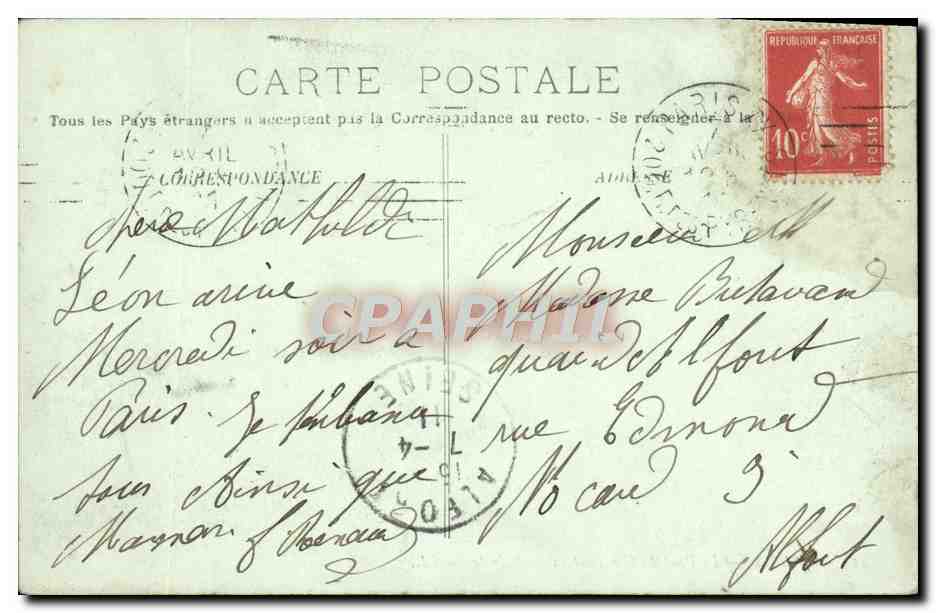 CPA Angers Le pont du centre et la cathedrale — Rückseite