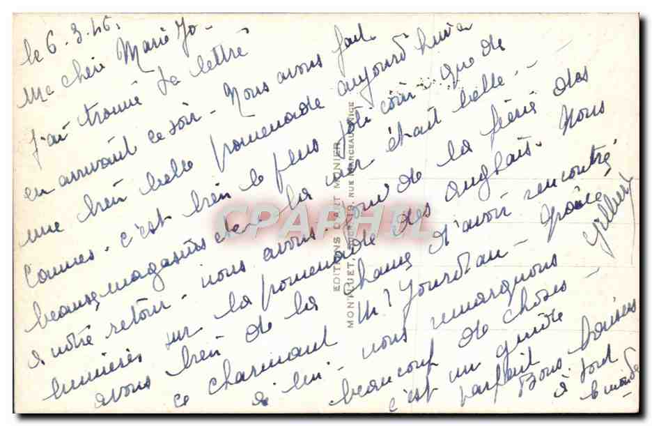 CPM Cannes Vue generale prise de la Croisette — Verso