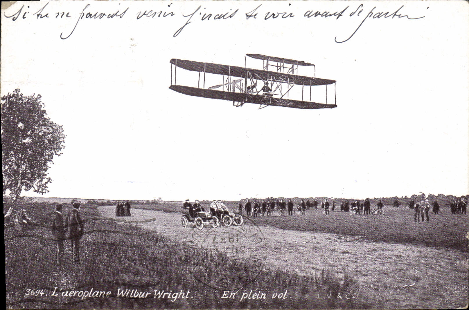 CPA Avion Aviation Aerodrome Wilbur Wright En plein vol