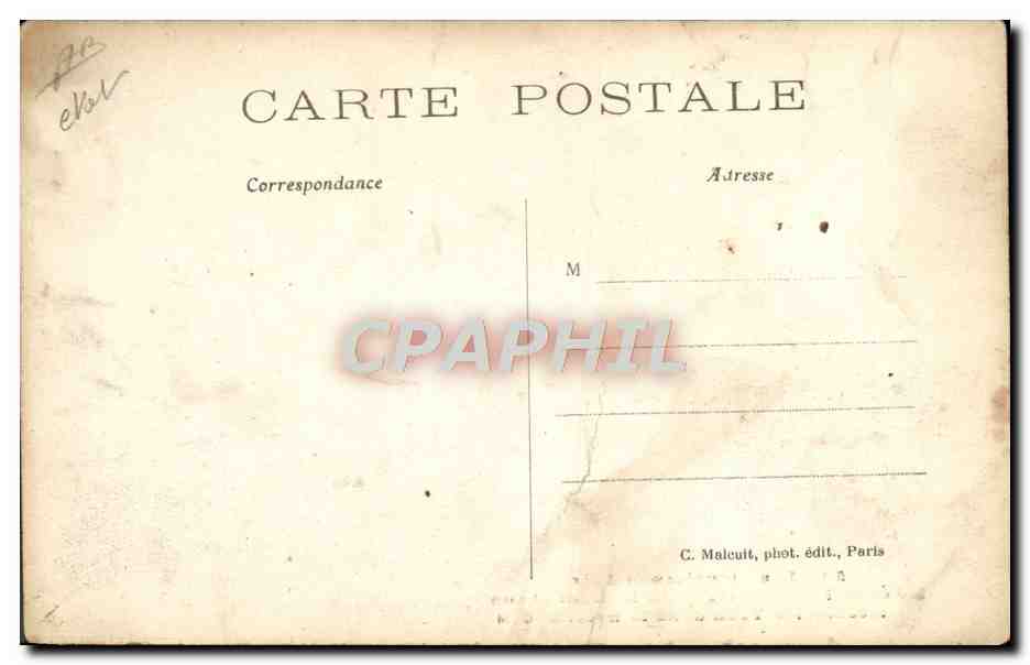 CPA Avion Aviation Aeronef Malecot Mecanicien Yvon dans sa nacelle — Rückseite
