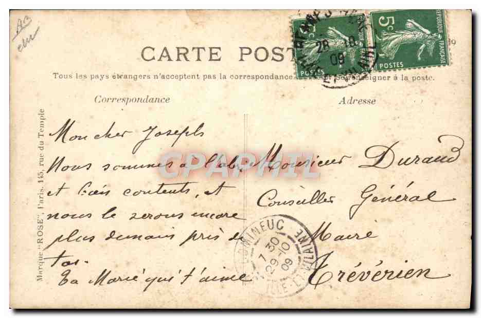 CPA Avion Aviation H Farman sur son biplan  — Rückseite