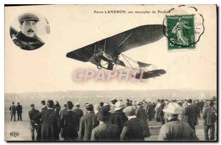 CPA Avion Aviation Pierre Landron sur monoplan de Pischoff