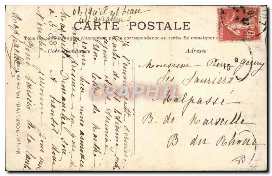 CPA Avion Aviation Leon Delagrange sur son monoplan Bleriot — Rückseite