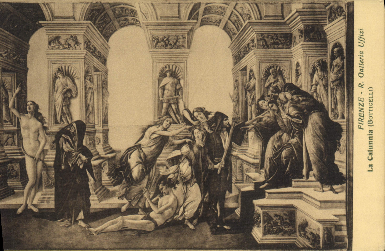 CPA Firenze R Galleria Uffizi La Calunnia Botticelli
