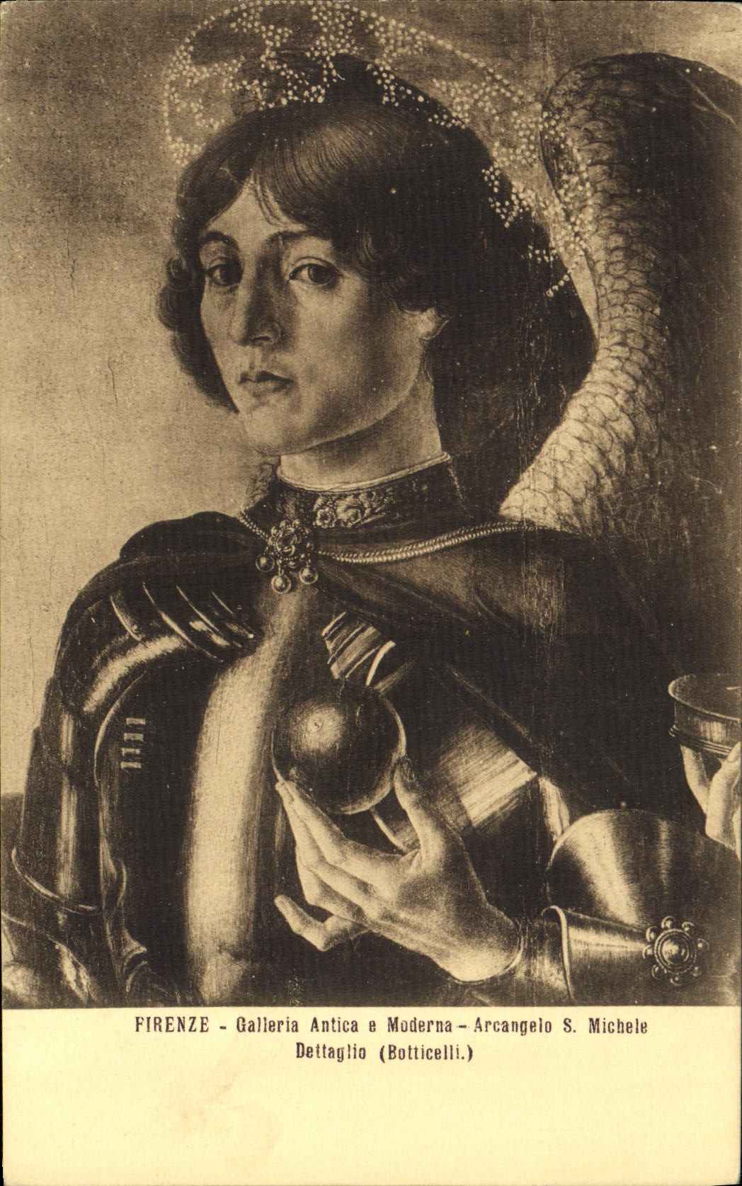 CPA Firenze Galleria Antica a Moderna Arcangelo S Michele Botticelli