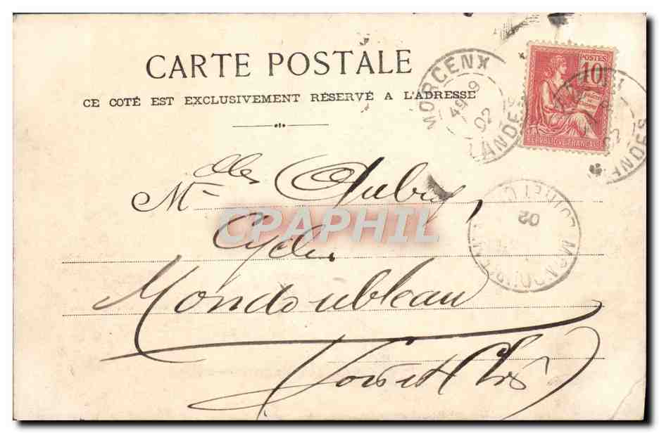 CPA Lourdes Chateau Et Pont Vieux — Verso