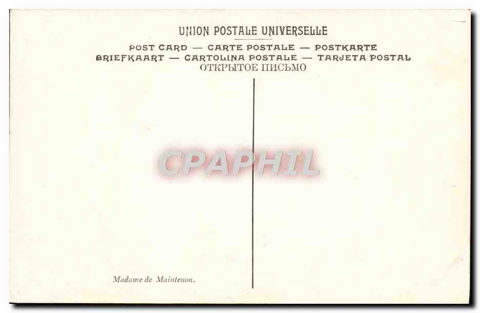 CPA Ferdinand Madame De Maintenon Musee de Versailles — Verso