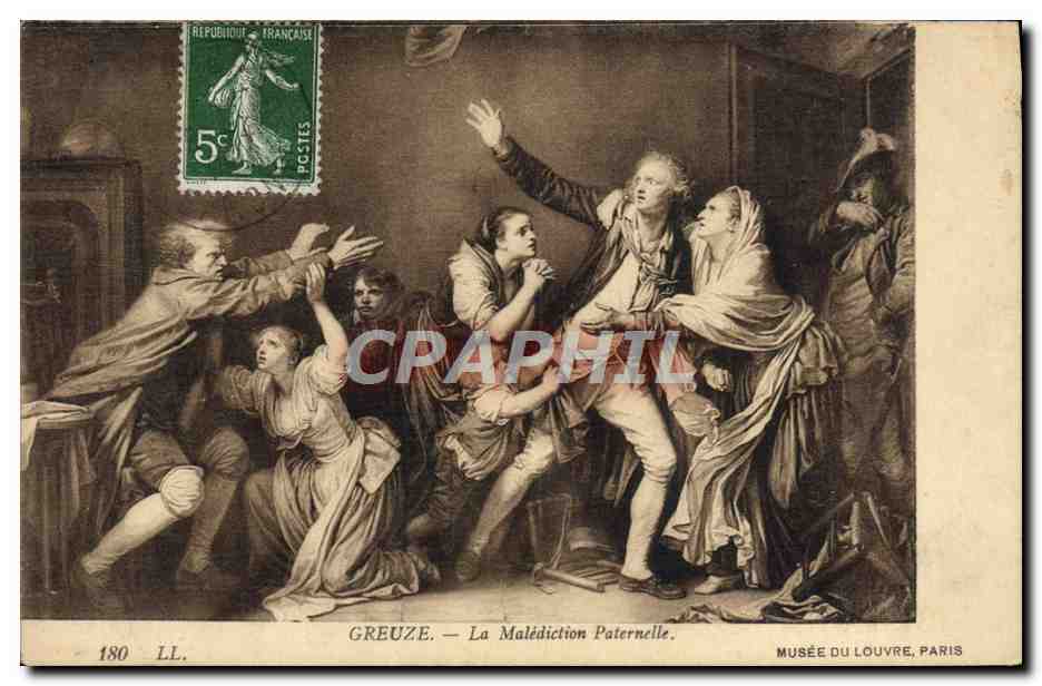 CPA Greuze La Malediction Paternelle Musee du Louvre Paris