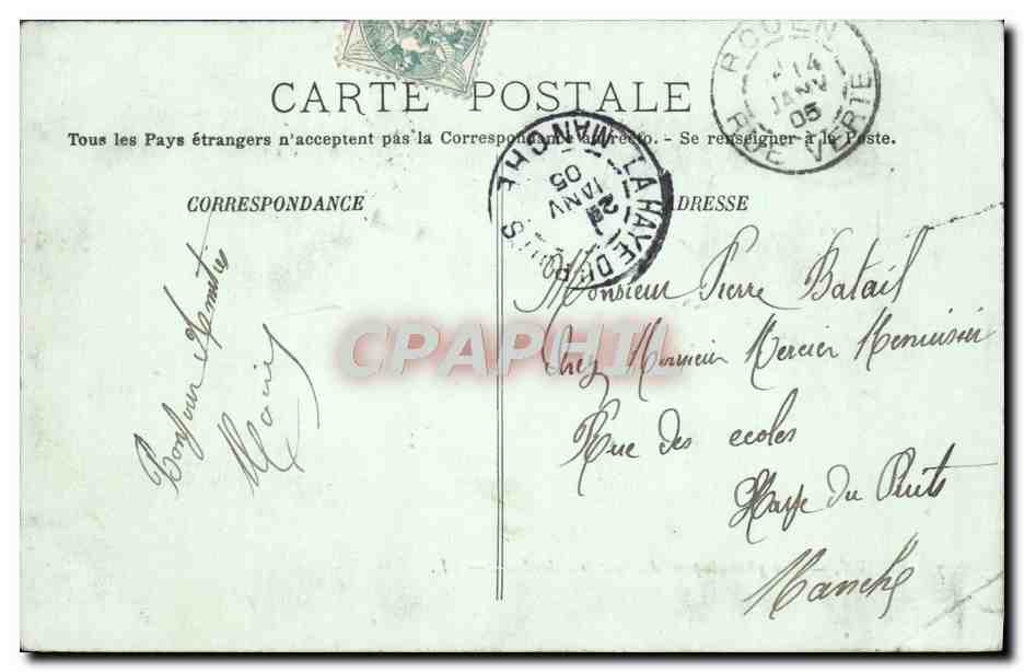 CPA Rouen Vue Generale Prise Du Pont Transbordeur — Rückseite