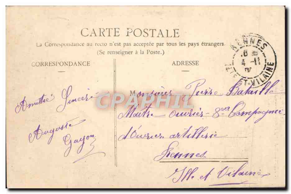 CPA Le Mans Monument Commemoratif De Pontlieue Militaria — Rückseite