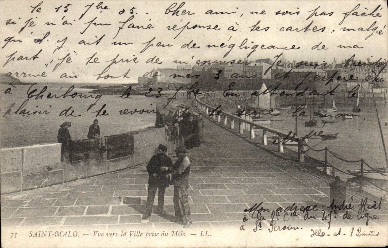 Saint-Malo — Vue vers la Ville prise du Môle — LL. n°75