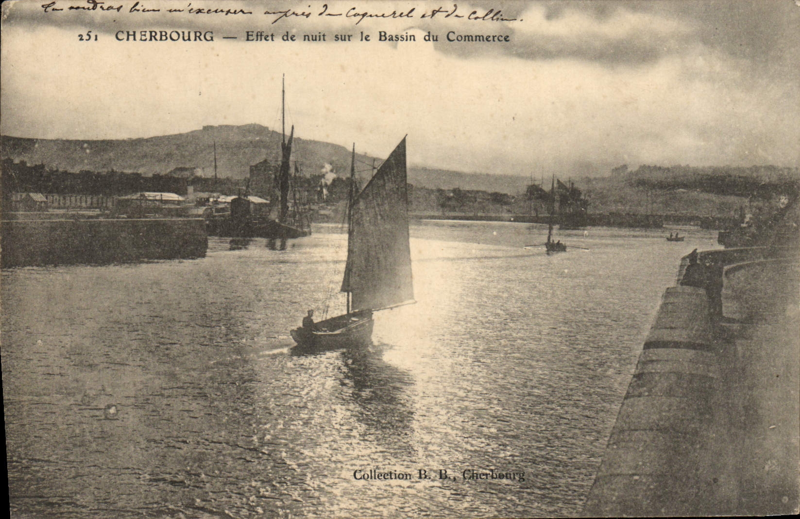 Cherbourg — Effet de nuit sur le Bassin du Commerce — Collection B.B. Cherbourg