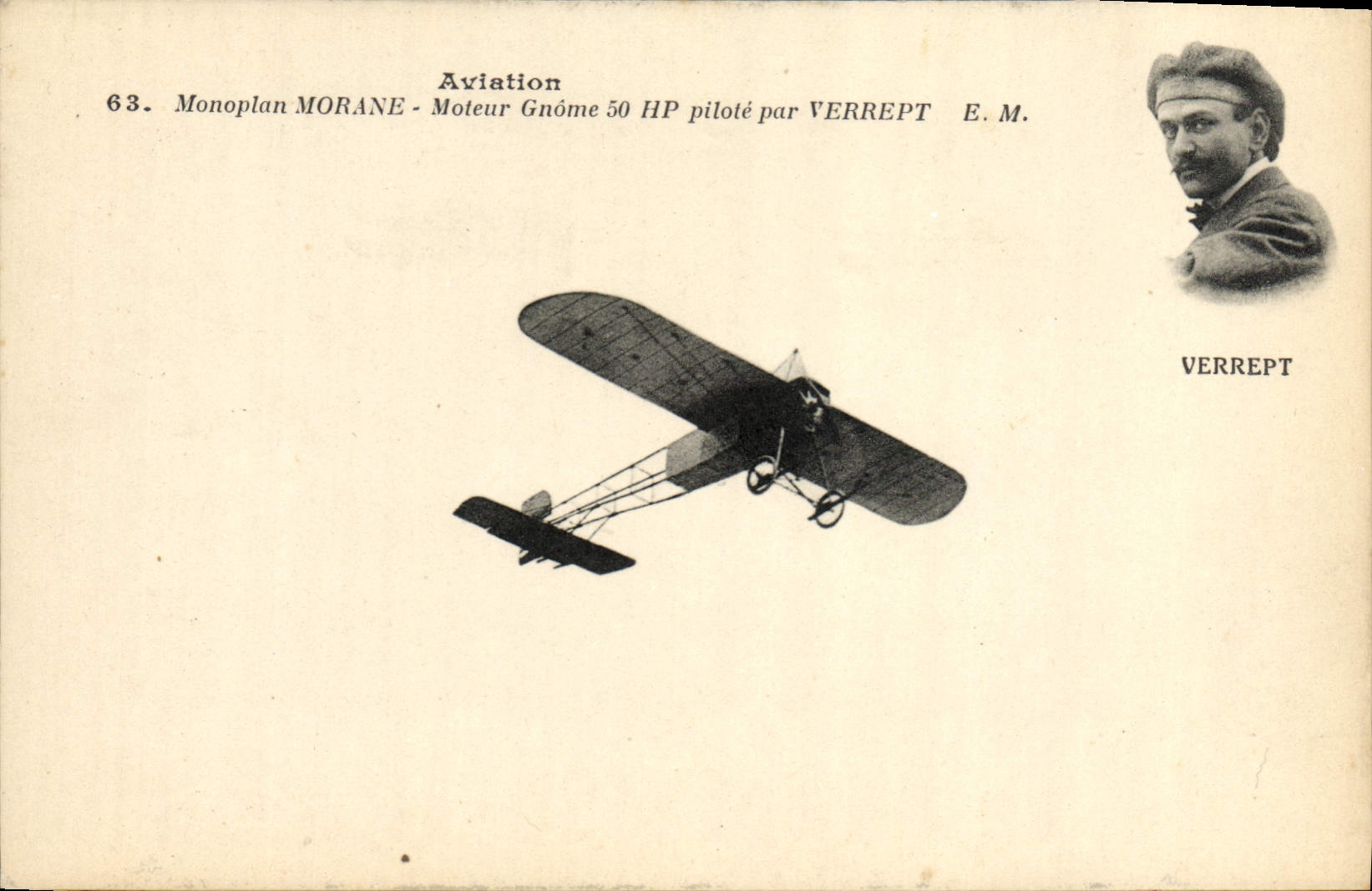 CPA Avion Aviation Monoplan Morane Moteur Gnome Verrept 