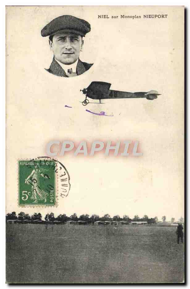 CPA Avion Aviation Niel sur Monoplan Nieuport 