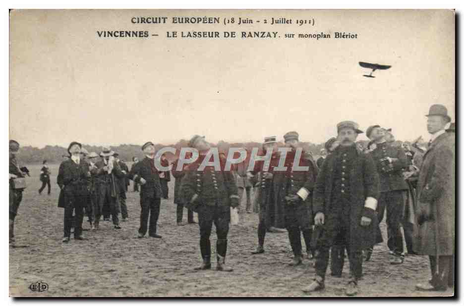 CPA Avion Aviation Vincennes Le Lasseur de Ranzay monoplan Bleriot 