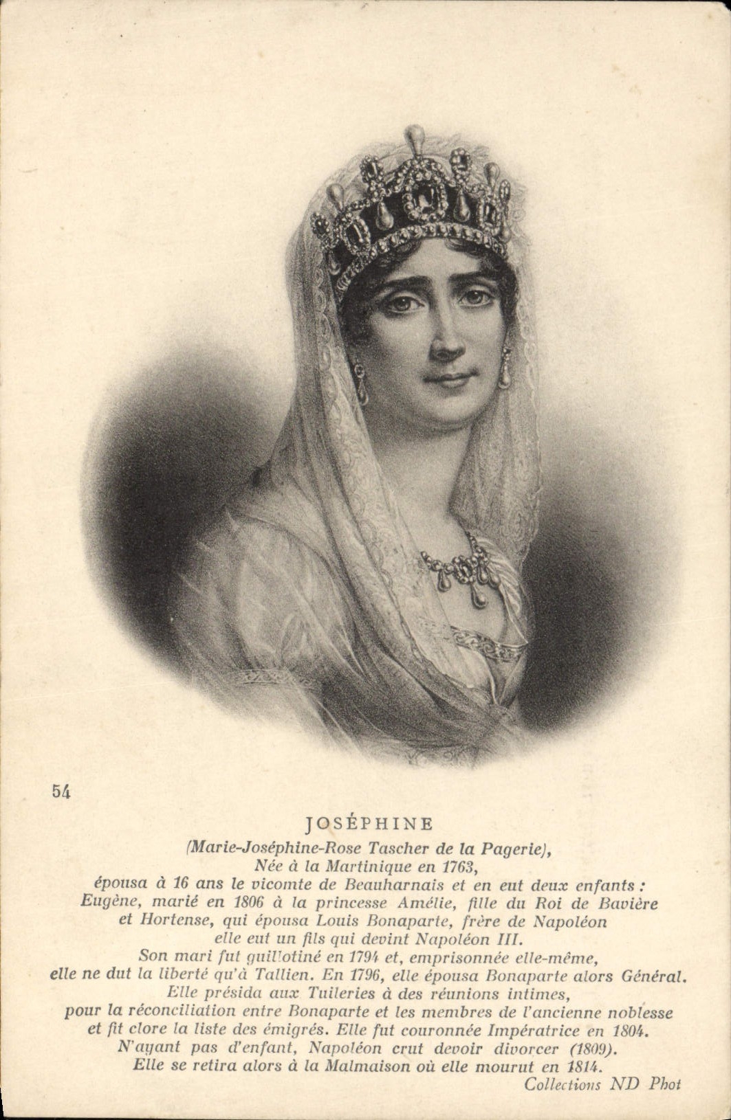 CPA Josephine Martinique Napoleon 1er
