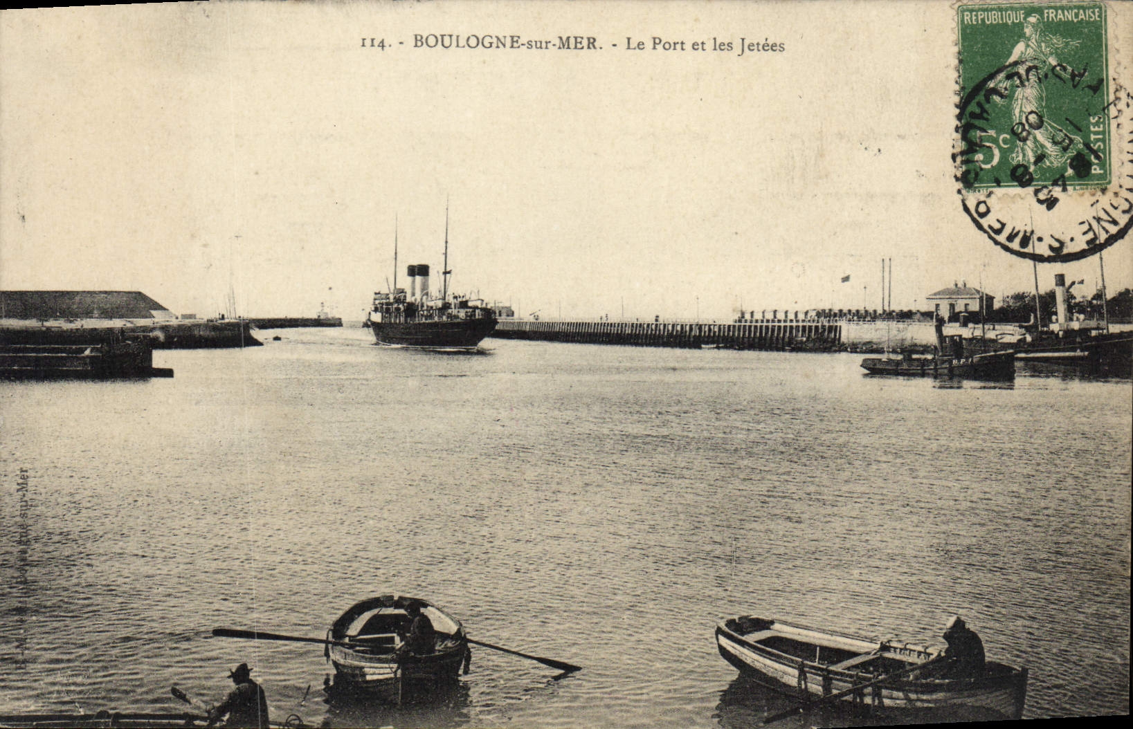 Boulogne-sur-Mer — Le Port et les Jetées — Éditeur anonyme, n° 114