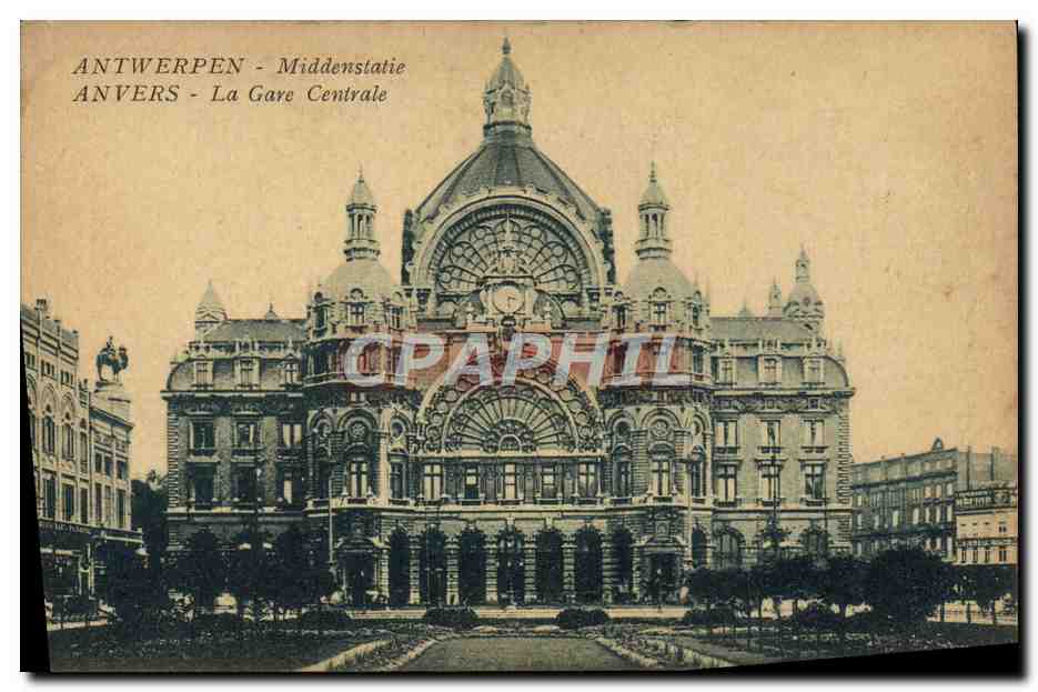 CPA Antwerpen Middenstatie Anvers La Gare Centrale