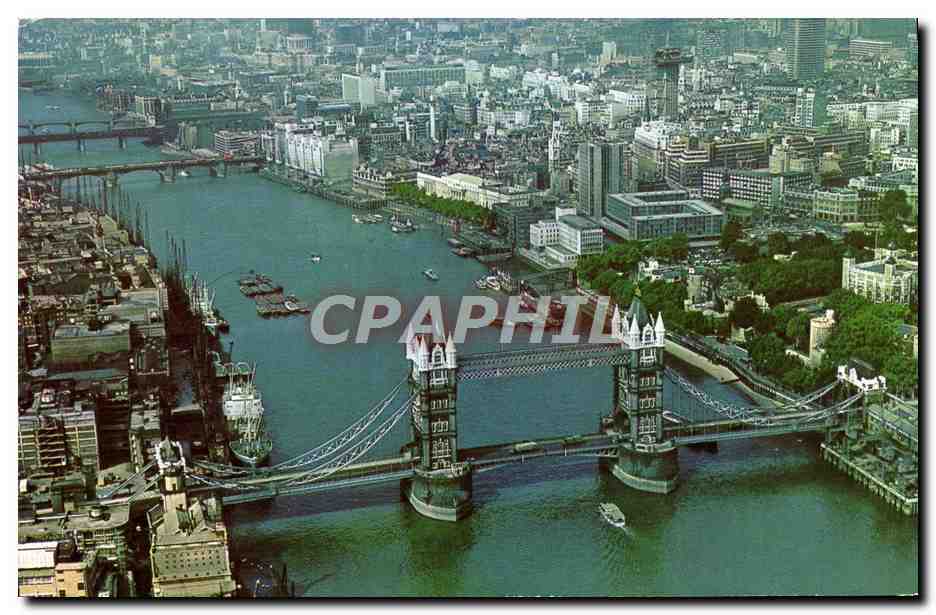 CPM Aerial View Of Tower Bridge And The City Of London