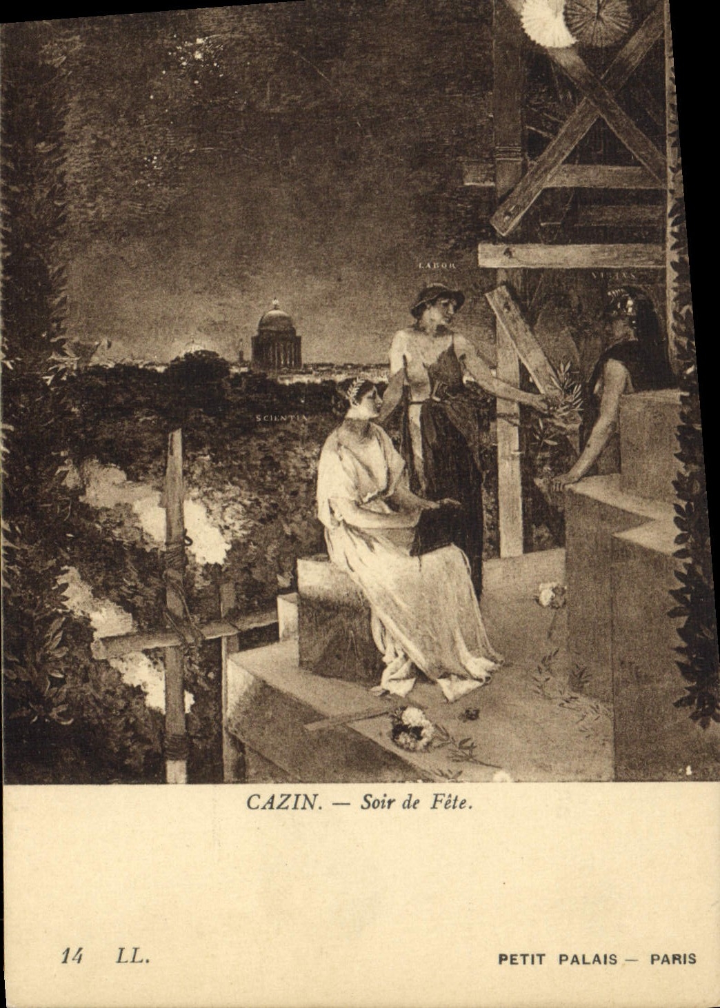CPA Cazin Soir De Fete Palais Paris