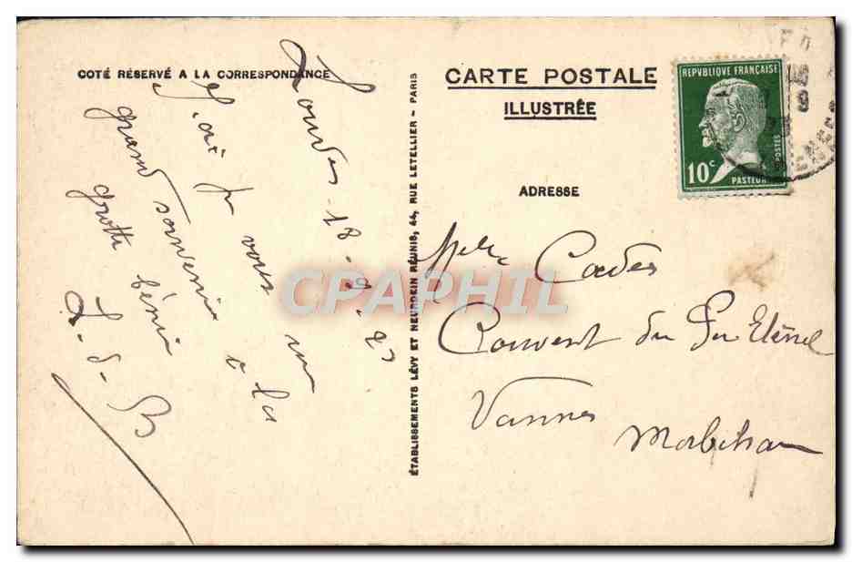 CPA Lourdes La Grotte Et La Basilique — Verso