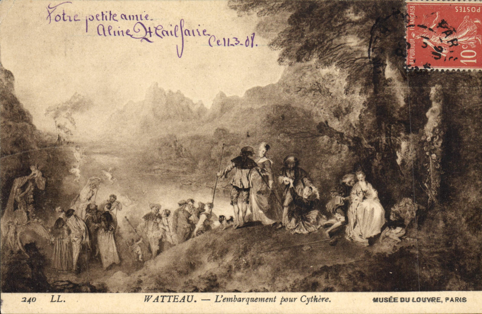 CPA Musee du Louvre Paris Watteau L'embarquement pour Cythere